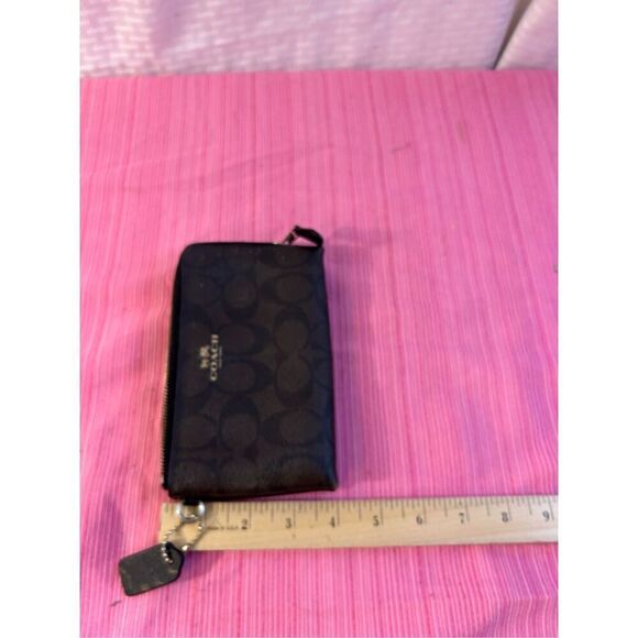 Coach signature double gold zipper wallet brown 6.5x4" - Picture 5 of 8